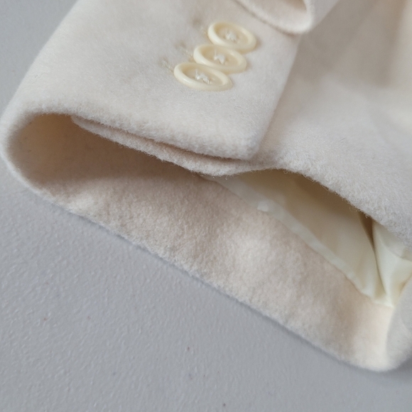 Nordstrom Wool Cashmere Blend Cream Blazer - Size 14 - Picture 11 of 14